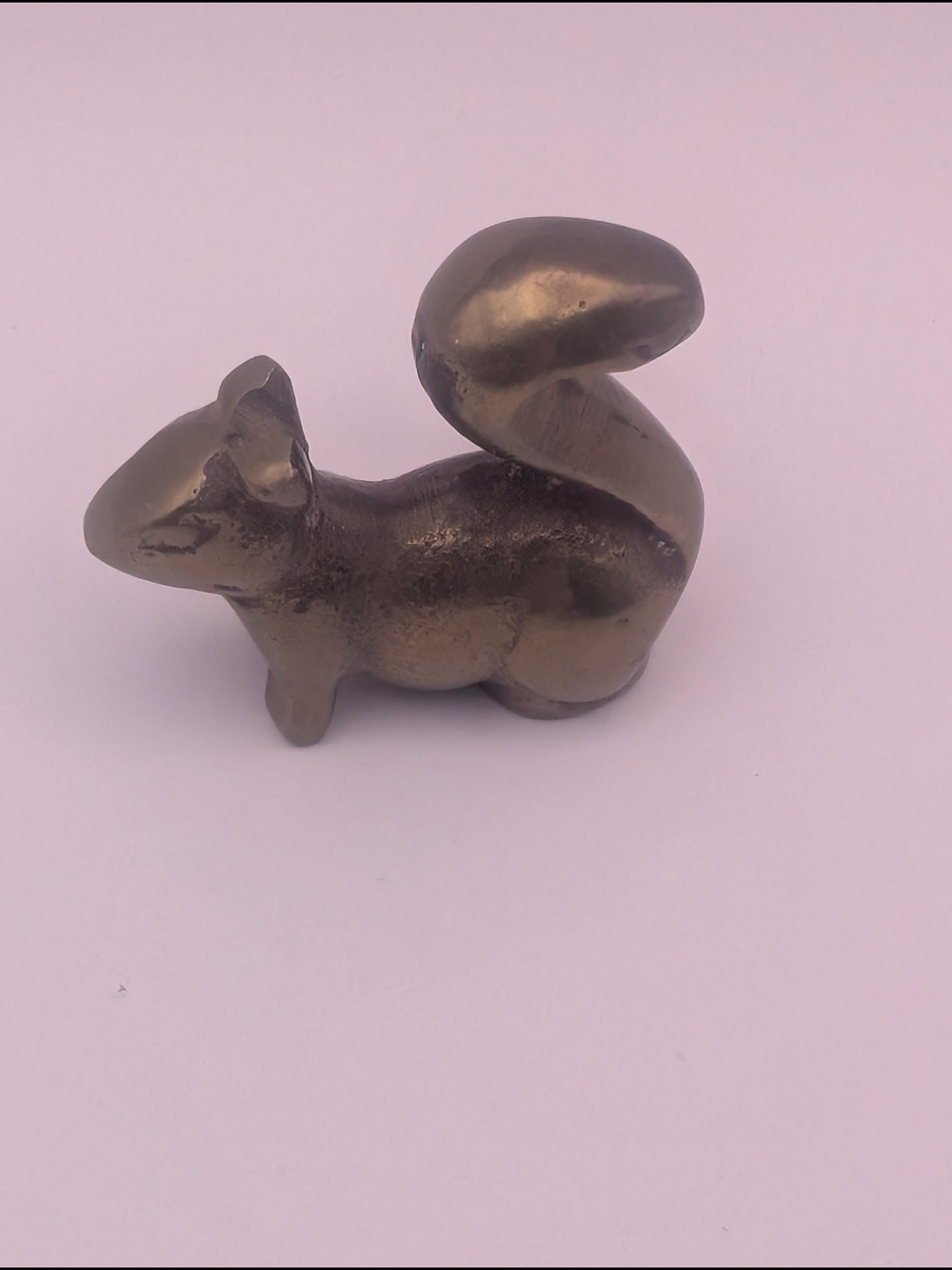 Brass Mini Squirrel Figurine - Metallic Bronze Accent